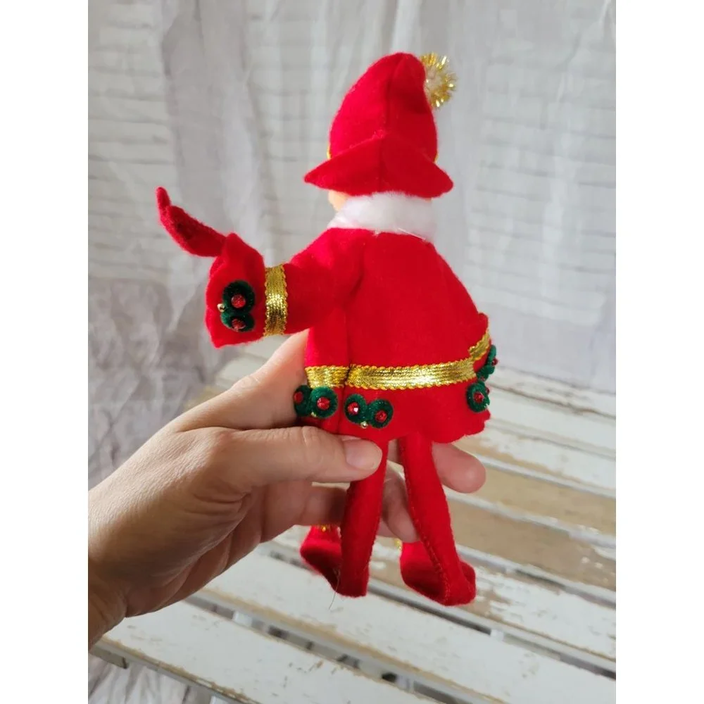 Annalee pixie red elf gold 2008‎ Xmas decor